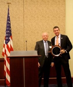 Tom Allegretti, Chairman of AMP, presents Champion of Maritime award to Rep. Duncan Hunter