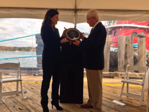 Sen. Kelly Ayotte (R-NH) receives the Champion of Maritime Award in Portsmouth, NH