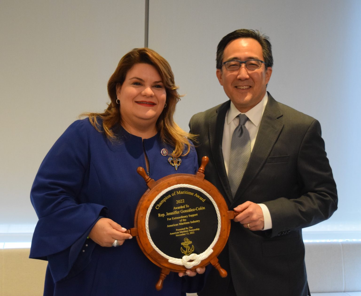 Jenniffer González-Colón Rep. Jenniffer González-Colón Named ‘Champion of Maritime’ by AMP